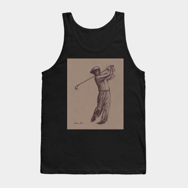 Ben Hogan - pencil drawing of the great golf master Tank Top by tranquilwaters